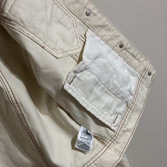 American Eagle Boyfriend Denim Jacket Women's Size M Bone Cream - Picture 7 of 9